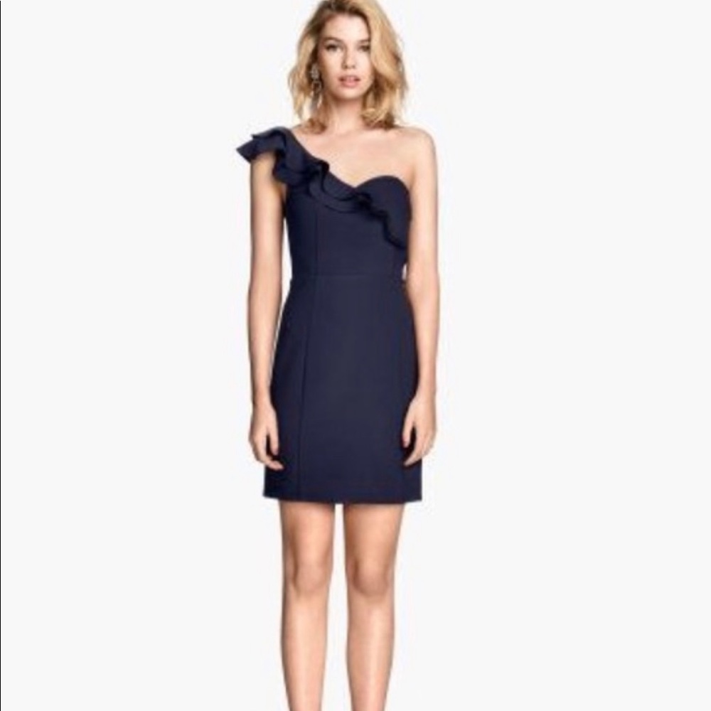 One Shoulder Ruffle Mini